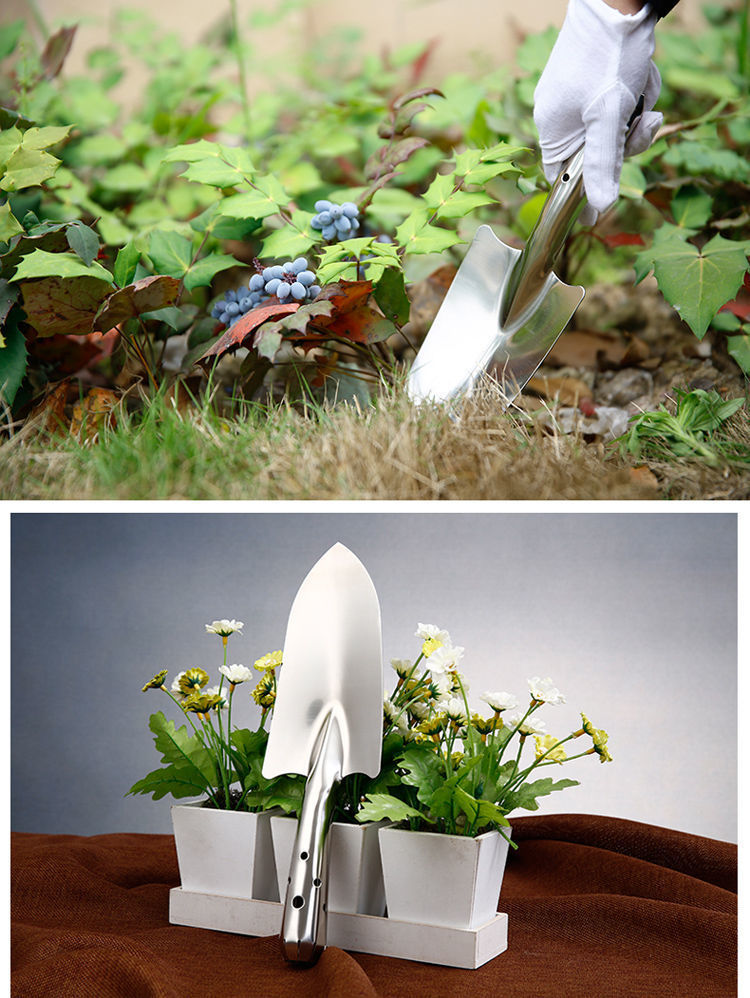 泰隆齐花铲不锈钢园林种花小铲子挖土小铁锹铲种植花草种菜户外花铲