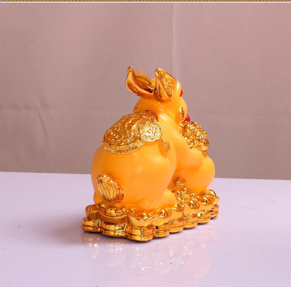 上善好 招财玉兔装饰品小摆件美甲店美容院理发店背景墙房间卧室摆设