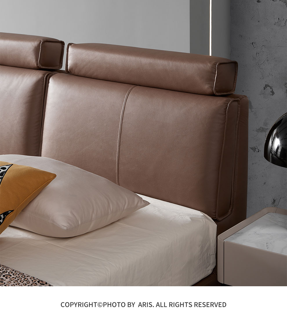 【商场同款】aris爱依瑞斯意式科技布软包双人床 21moc132/摩卡 21mo