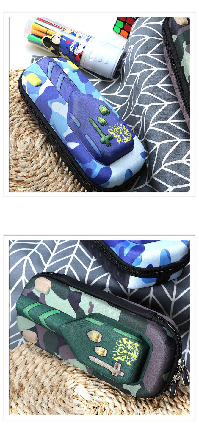 3d坦克文具盒男生大容量笔盒小学生儿童铅笔盒多功能韩版笔袋天蓝