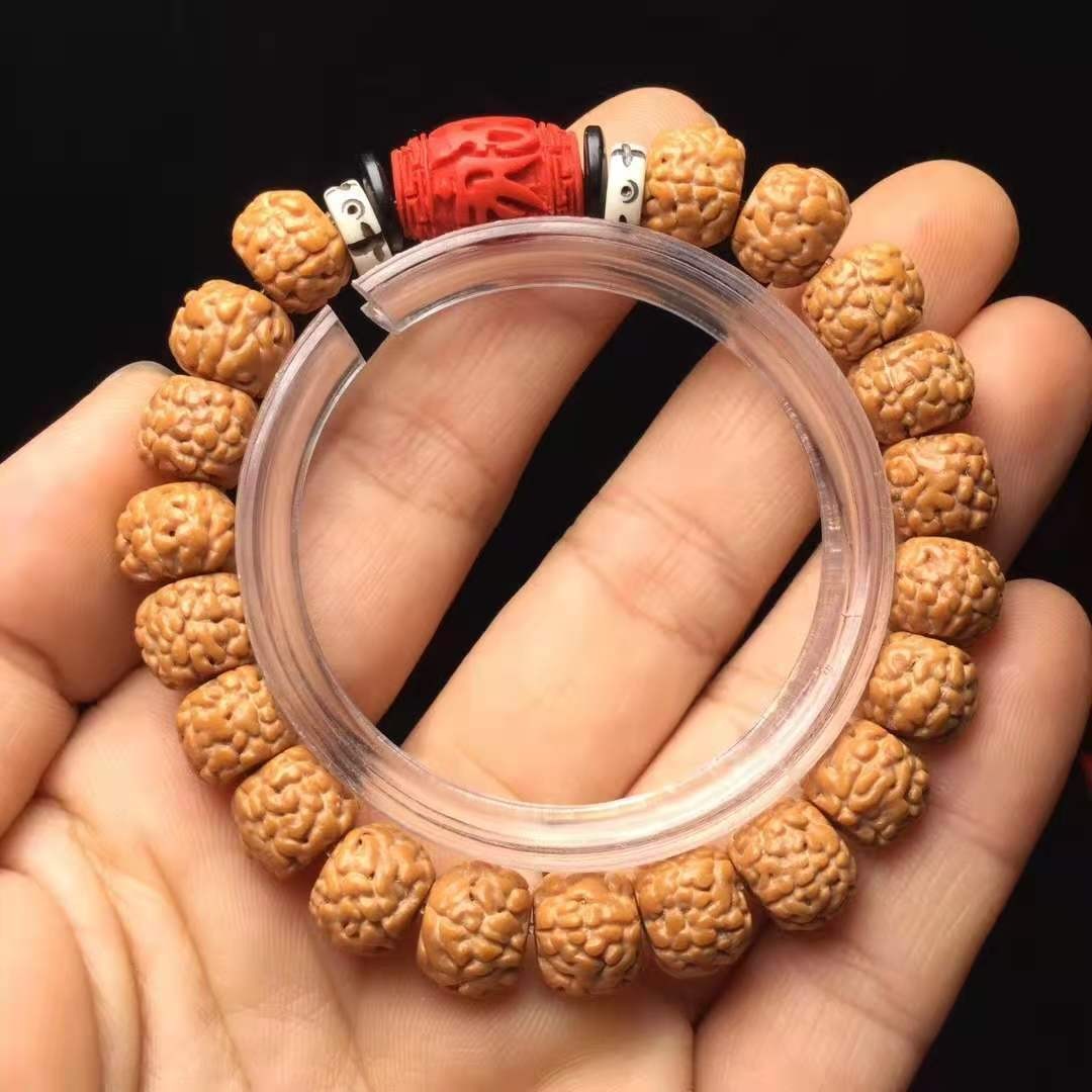 梦莹 龙鳞纹小金刚菩提子单圈手串 核桃念珠文玩盘玩把件 情侣款佛珠