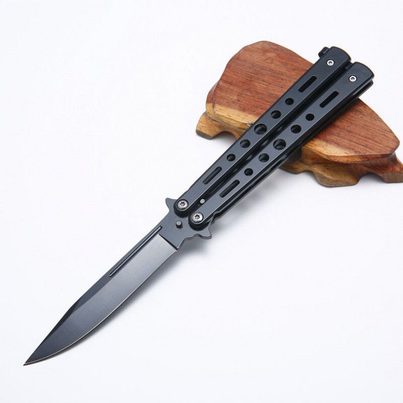 蝴蝶甩手刀双刃蝴蝶练习刀折叠刀甩手刀防身刀野外小折刀耍刀折叠随身