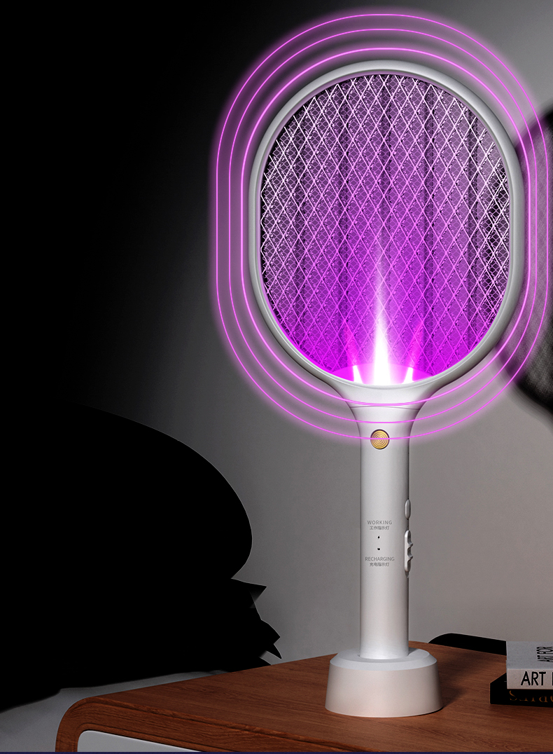 神器苍蝇拍旗舰店蚊子器杰霆绿立座紫光款单颗大功率紫光灯500ma