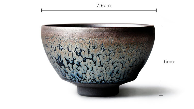 建盏 茶杯 茶礼 建盏茶杯钟霞匠人手工鹧鸪油滴精品茶盏陶瓷文海福临