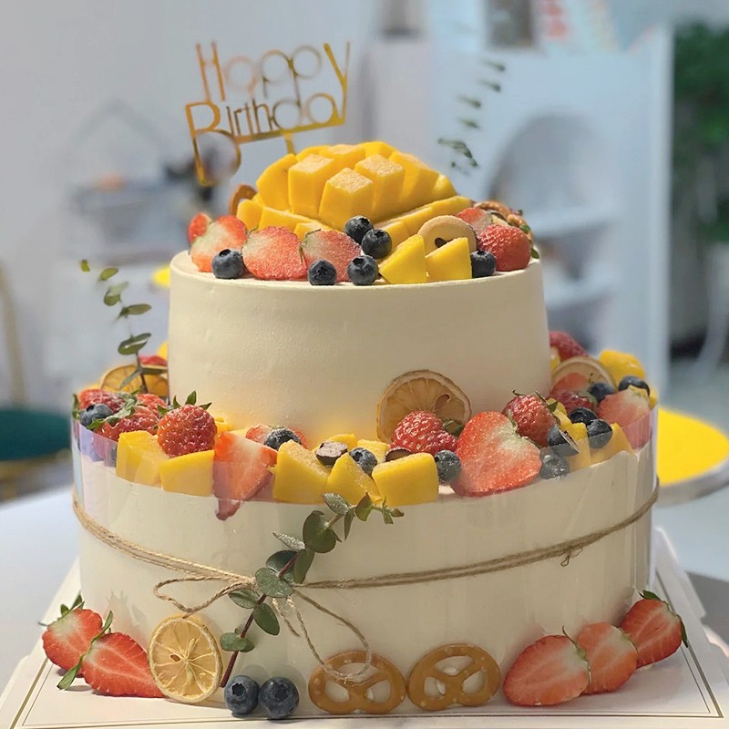 送女朋友女友闺蜜长辈父母贺寿预定全国同城配送森系水果蛋糕o款12寸