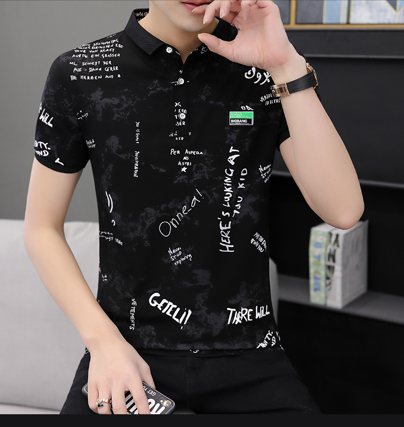 鸿星尔克夏季男士短袖t恤t潮流男装有带领子polo衫纯棉翻领半袖体恤