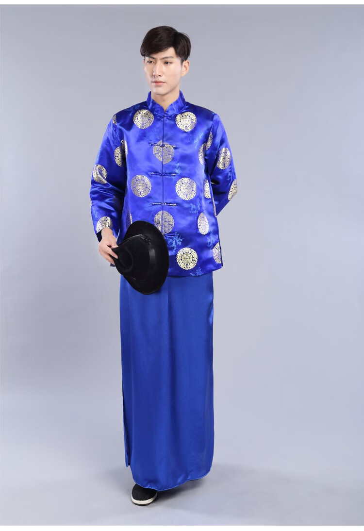 民国服装男古装地主财主员外老爷马褂演出服掌柜管家唐装寿服定制款