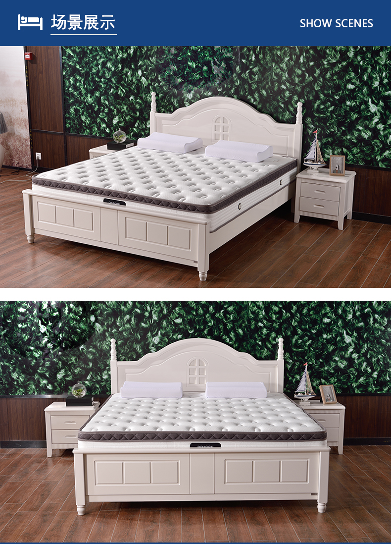 龙翔弹簧床垫龙翔床垫天然3e椰棕席梦思15m1820软硬两用独立弹簧床垫