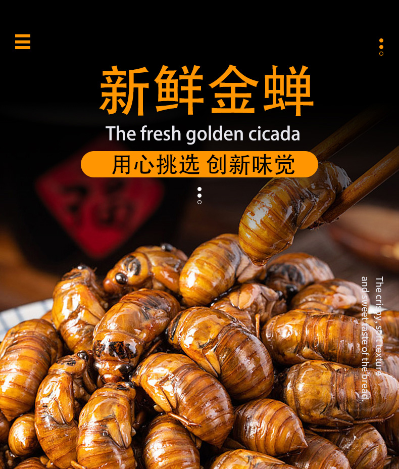 2022新品大 个肉知了猴金蝉节流龟唐生肉爬叉猴新鲜冷冻100只 100只