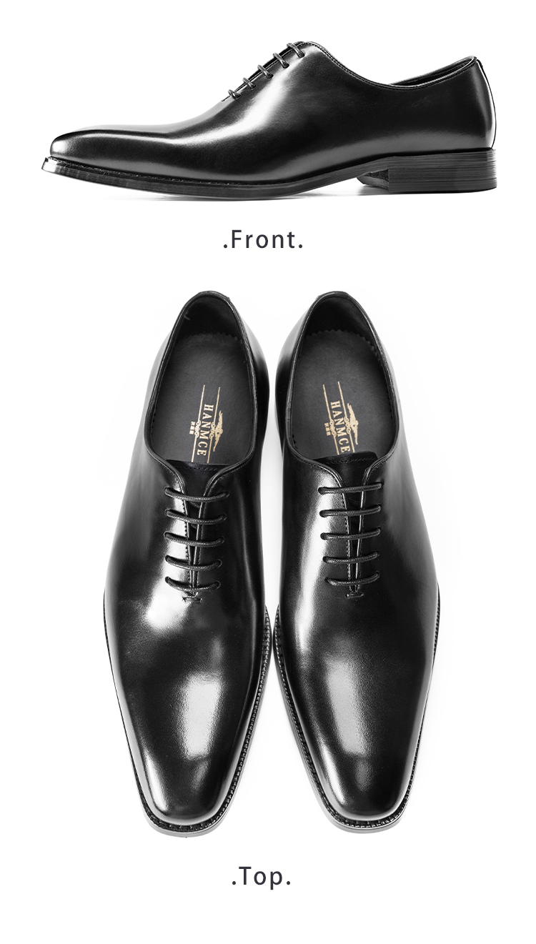 大码男士新郎结婚鞋正装牛津鞋英伦皮鞋男商务眞皮尖头鞋黑色38