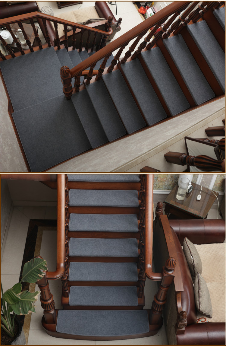 实木楼梯保护垫 楼梯踏步垫免胶自粘实木楼梯防滑耐磨保护台阶贴转角