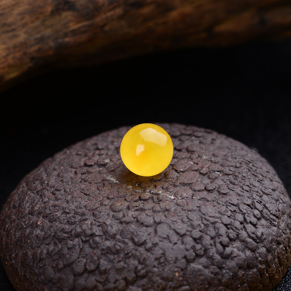 瑶诺佴波罗的海蜜蜡单珠满蜜鸡油黄散珠圆珠子多宝手串配珠diy珠子