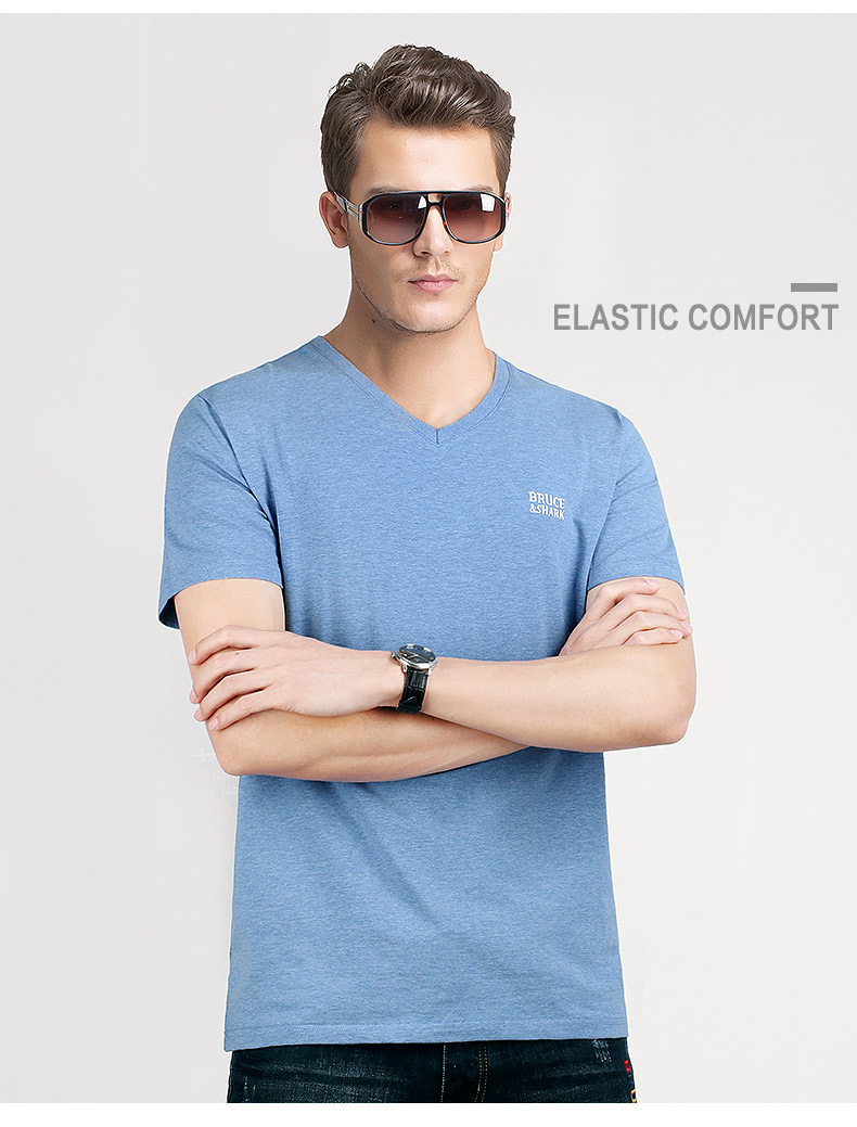 paulhurley&shark潮牌夏季t恤男士短袖v领鲨鱼体恤男宽松大码上衣彩色