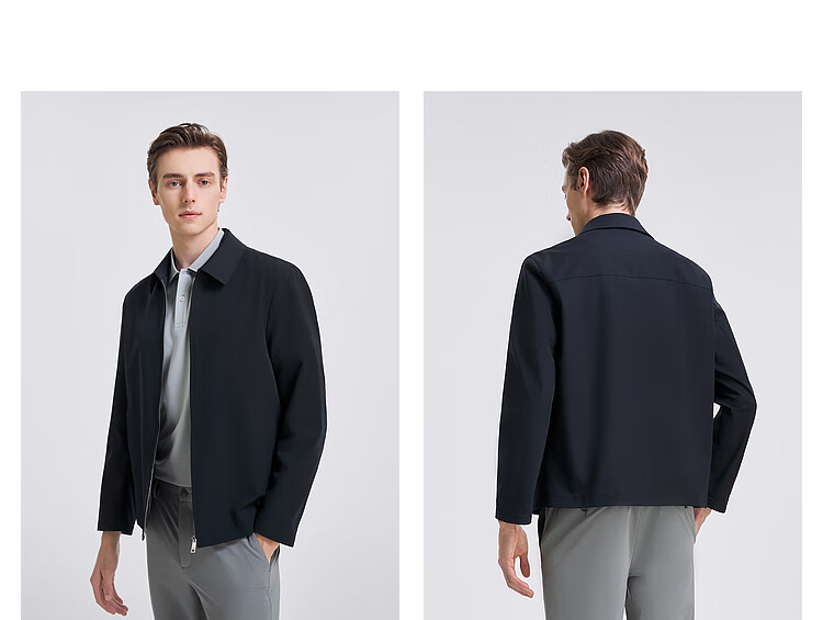 YOUNGOR [Administrative Jacket] Spring 2026 New Men's Lapel Wear-Resistant Jacket, Navy Blue, M, 170/92A 3