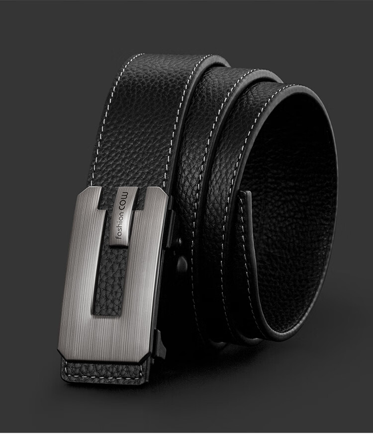 COW Men's Automatic Buckle Belt, Top-Grain Leather Waistband for Young And Middle-Aged Men, Genuine Leather Business Belt, Gift 910 9