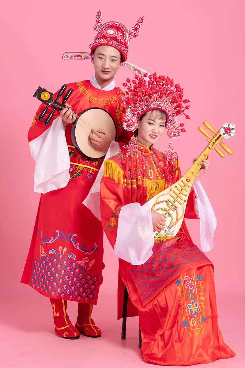 中式婚礼新郎新娘服装帽子结婚古装戏服演出女驸马状元服凤冠霞帔