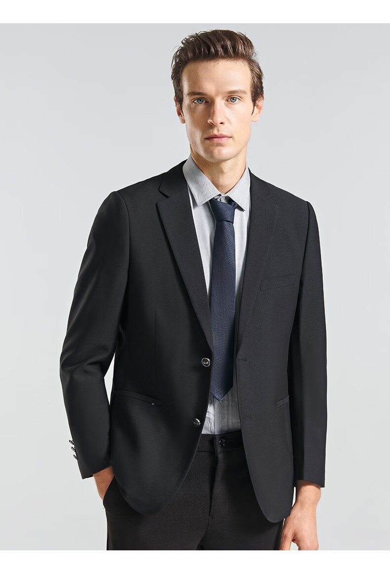 SHANSHAN Men's Suit Jacket for Spring And Autumn, Solid Color Two-Button Wrinkle-Resistant Professional Formal Wear Business Casual Blazer 16
