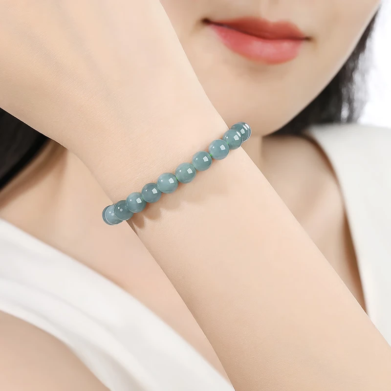 Fengxi Jewelry Natural A-grade jade bracelet, jade round bead bracelet, Buddhist prayer bead jewelry, practical birthday gift for men and women, 7mm thumbnail 3