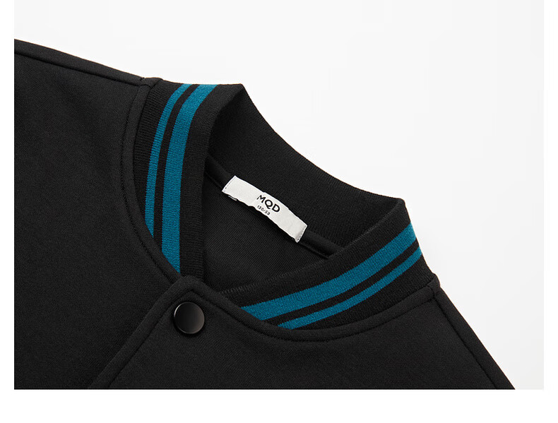 MQD Boys' Autumn New Children's Baseball Jacket Loose Drop Shoulder Fashion Trendy Cool Coat Black 110 10