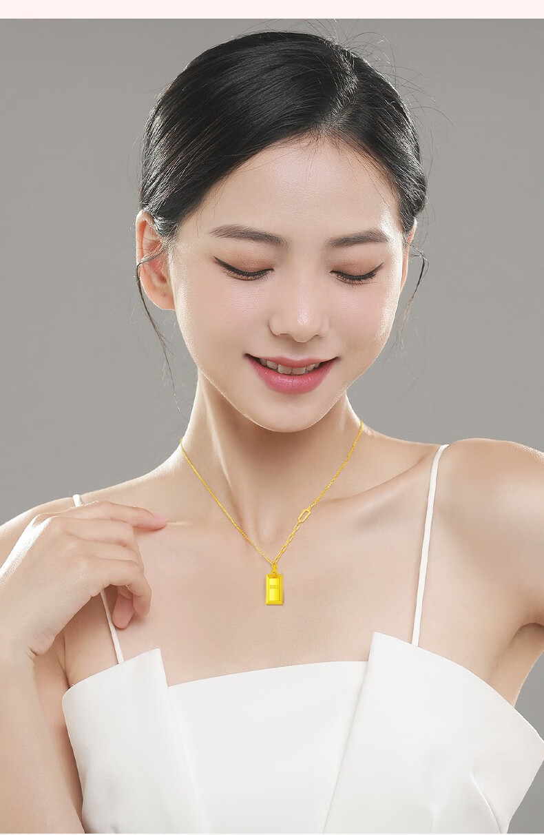 老凤凰款黄金项链999足金5g暴富小金砖金项链金条套链女款可刻字送