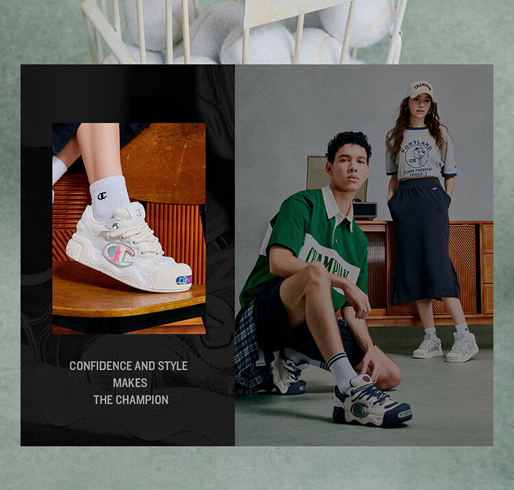 Champion American Champion Sneakers for Women And Men, Trendy Fashionable Thick-Soled Height-Increasing Casual Puffy Bread Shoes 24FWT03 5