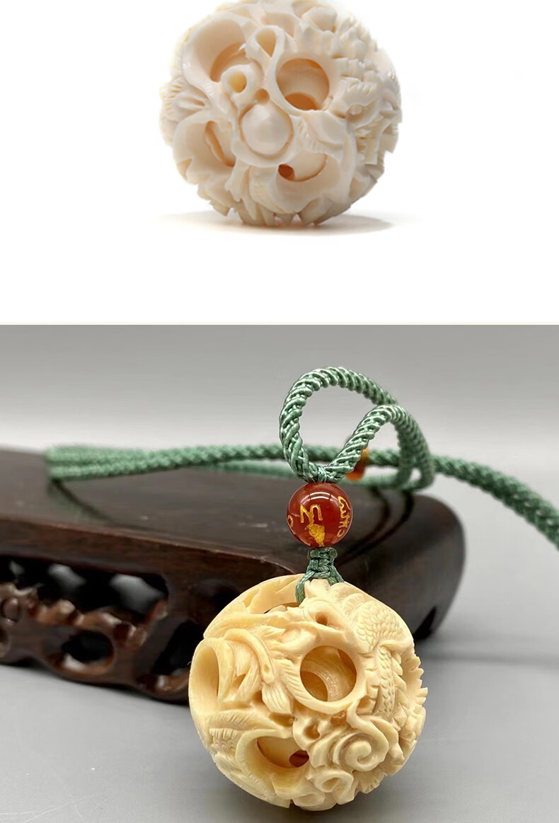 鬼工球30层意一珠宝猛犸牙同心吊坠单坠20手链10摆件护身符 定金专拍