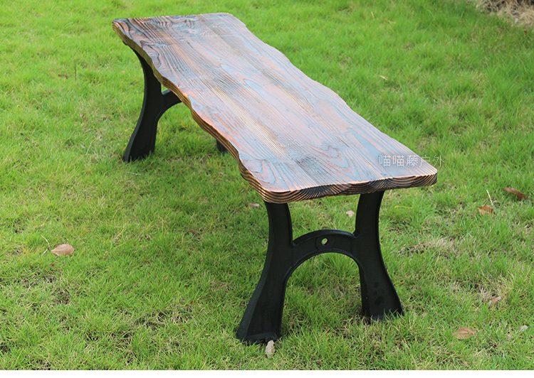 喵喵藤小区实木休息长椅子户外公园椅防腐木凳子景区操场广场休闲座椅