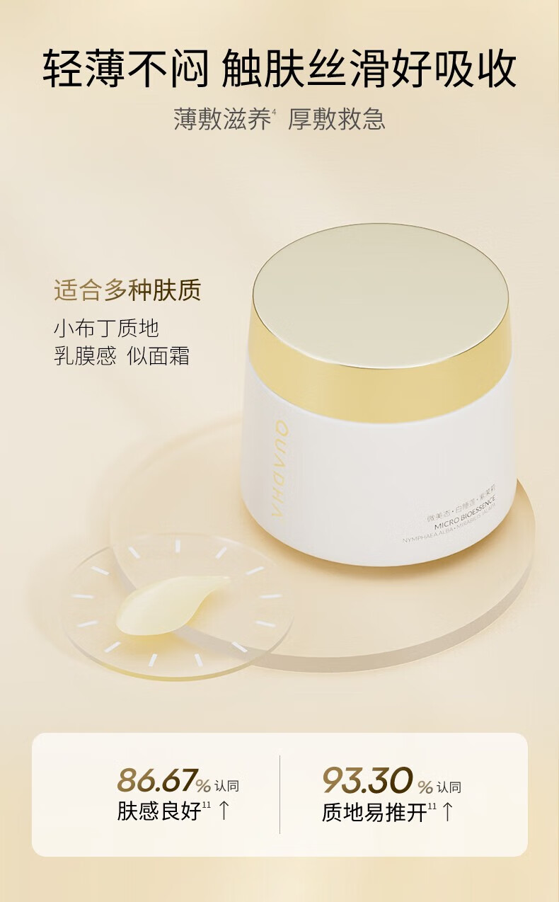 夸迪华熙生物涂抹面膜补水保湿5D玻尿酸熬夜弹嫩盈透面部护肤 涂抹面膜50g