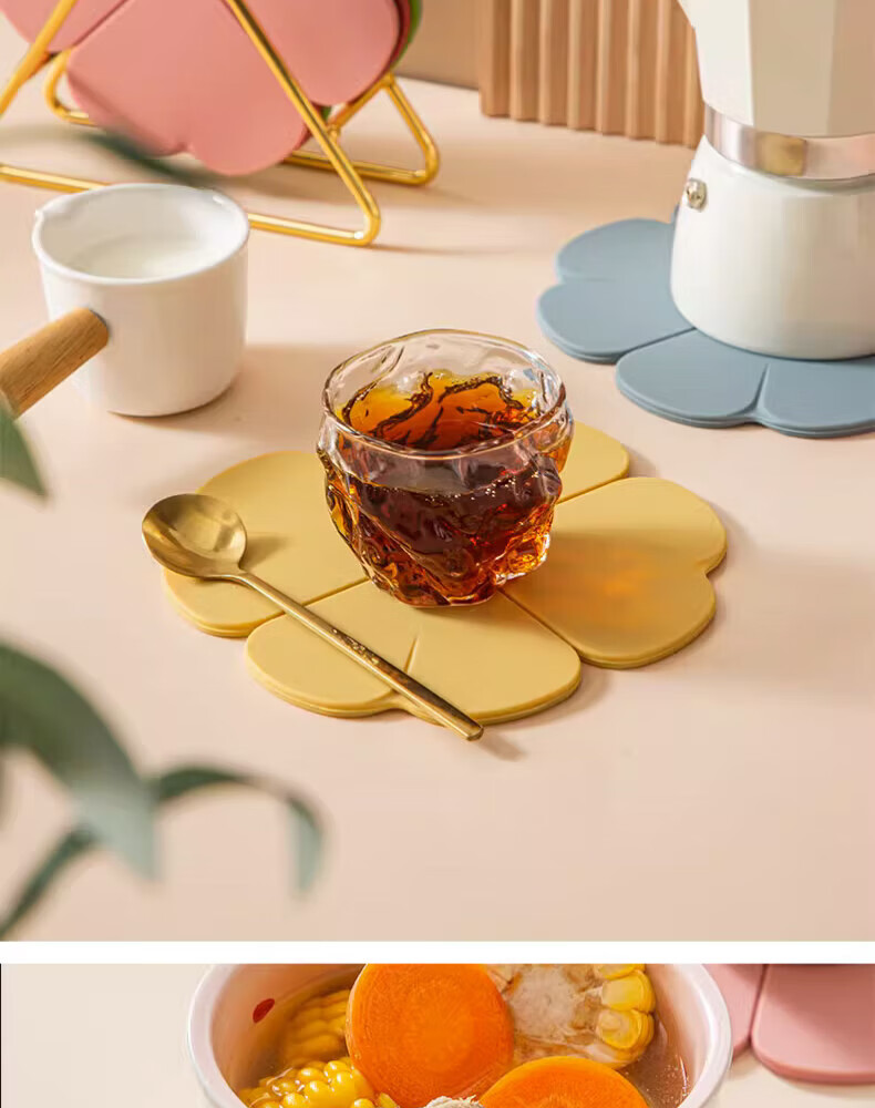 Maomiyoupin Silicone Heat-Resistant Mat, Placemat, Casserole Pad, Coaster, Bowl Mat, Plate Mat, Heat-Resistant Table Mat for Home Use, High-Temperature Resistant, Anti-Scalding Pad 13