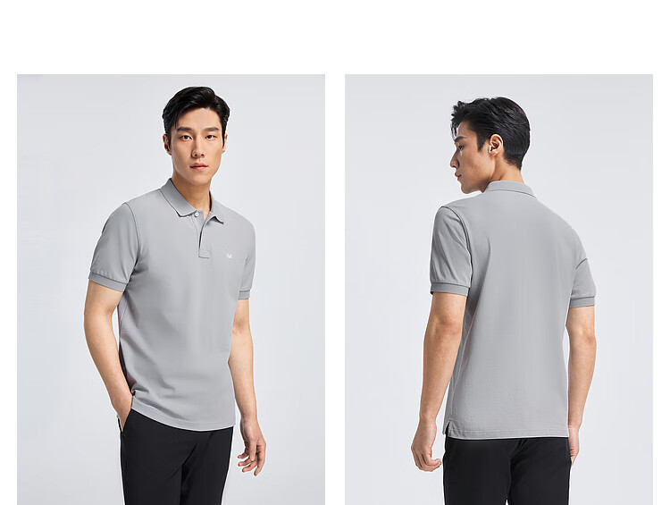 YOUNGOR [Breathable Moisture-Wicking Cotton] Lapel Flat-Backed Shape-Retaining Short-Sleeve POLO Shirt, Dark Green, 2XL 8
