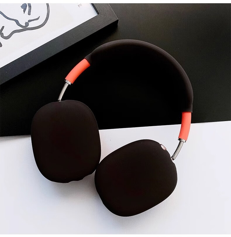 PENGGU Earphone Protective Case for Apple AirPods Max, Silicone Ear Tips, Headband Rubber Protection, Anti-Scratch Wear-Resistant Soft Cover, Silver Gray 5