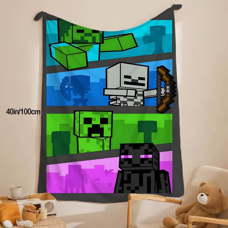 minecraft Cartoon Peripheral game Blanket: Universal nap blanket for game enthusiasts, sofa cover blanket, Minecraft Game 130x150cm [Single blanket] thumbnail 5