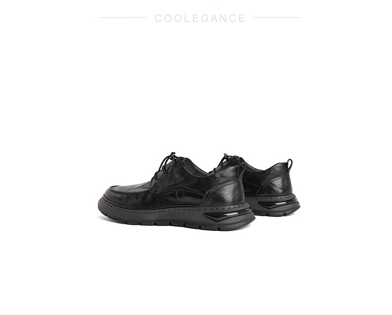 Belle Cool Black Business Leather Shoes for Men, Autumn Season Mall-Matching Wrinkled Cowhide Casual Leather Shoes 8CA01CM3 Black 41 6