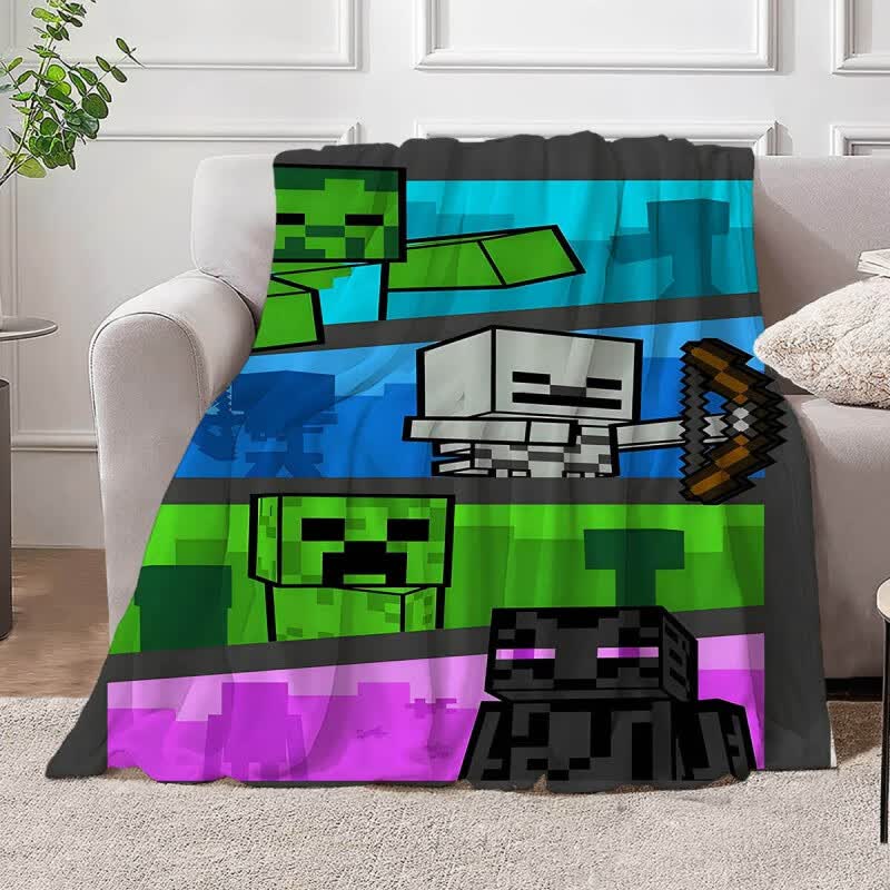 minecraft Cartoon Peripheral game Blanket: Universal nap blanket for game enthusiasts, sofa cover blanket, Minecraft Game 130x150cm [Single blanket] thumbnail 6