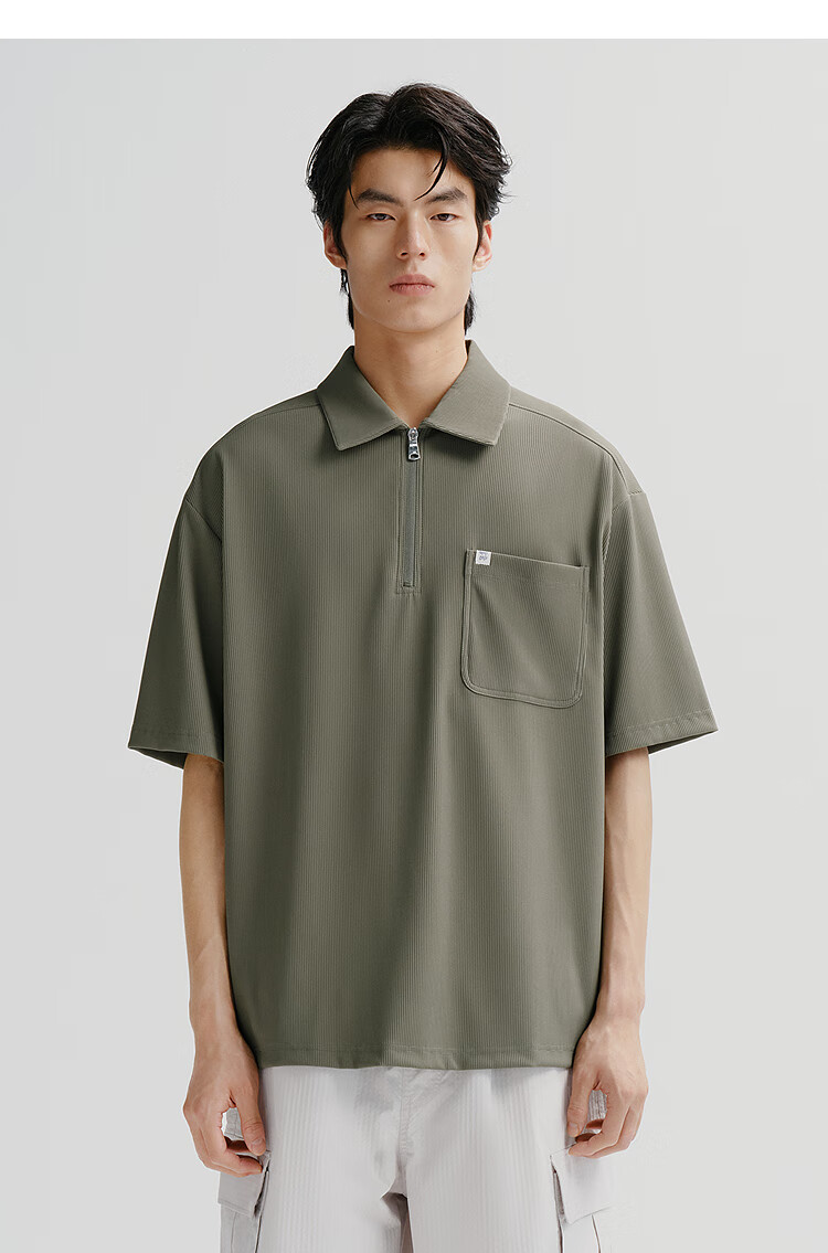 Taipingniao Men's POLO Shirt, Casual Textured Workwear Short Sleeve, Summer Men's Quality Simple Style, Black And Green, 2XL 9