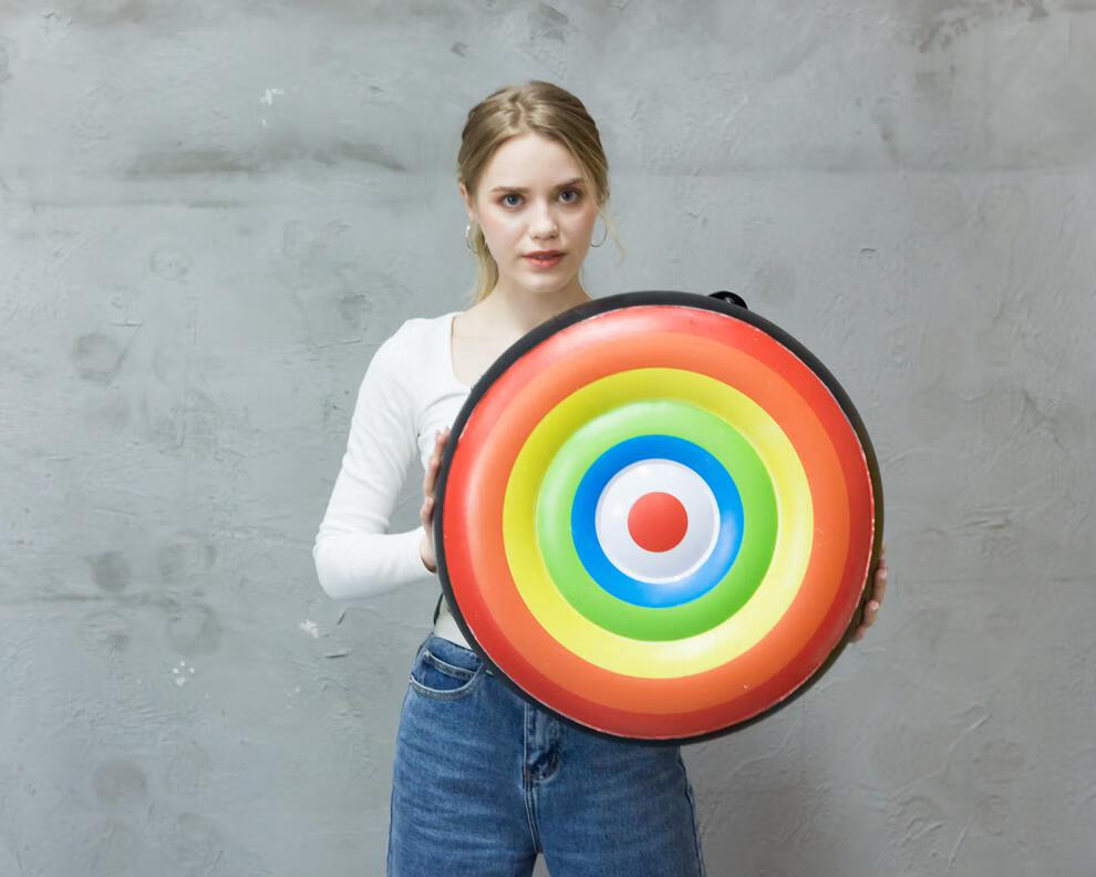 创意新款充气墙面拳击靶跆拳道靶成人反应球加厚拳击柱儿童不倒翁彩虹