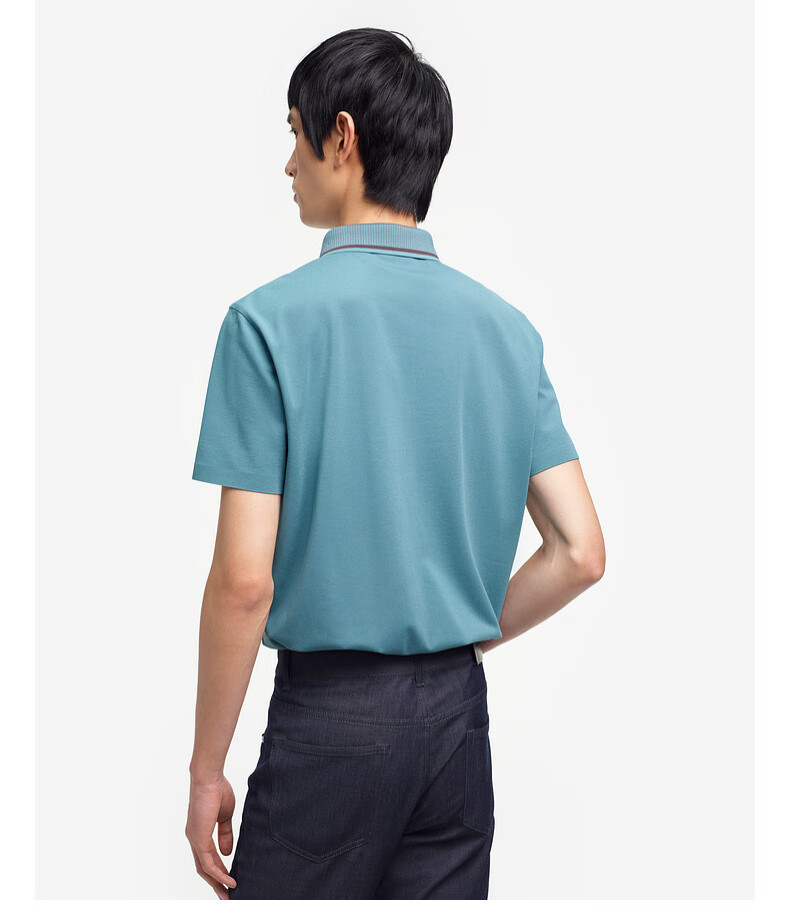 K-Boxing K-Boxing Spring And Summer Business Contrasting Color Lapel Casual Short-Sleeve Polo Shirt BTBE2382, Frost Green, 2XL 24