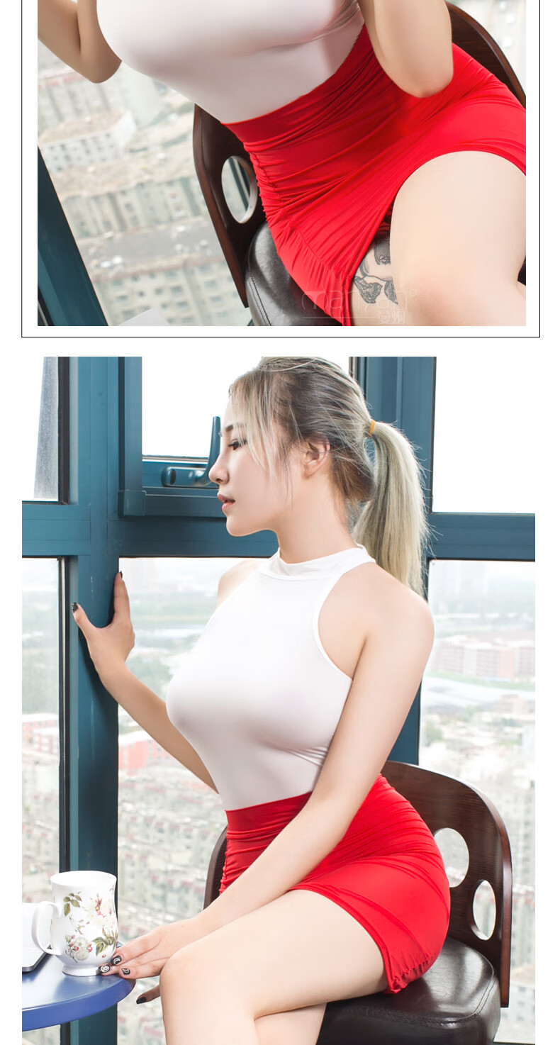 久慕雅黛情趣内衣服性感开档连体衣秘书服三点式透视装制服诱惑激情