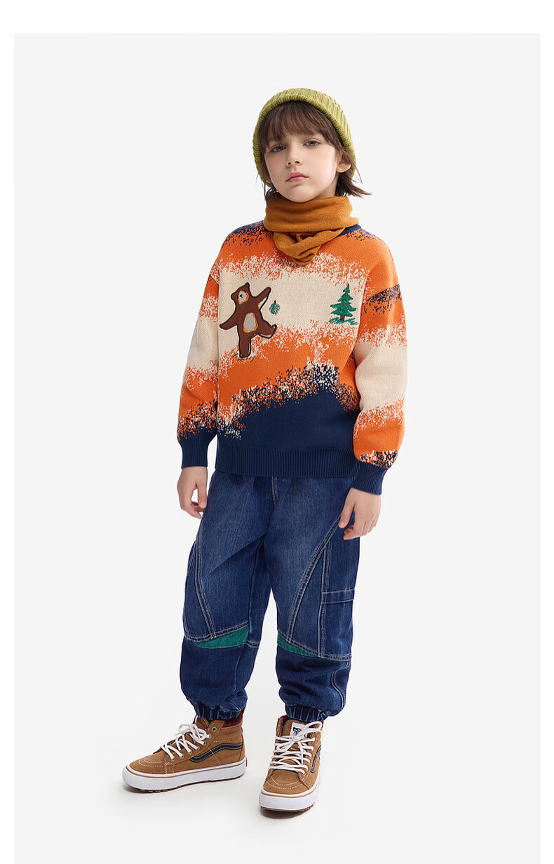 MQD Maqidun Autumn Winter 2024 New Round Neck Boys' Knitted Sweater Thickened Baby Pullover 7