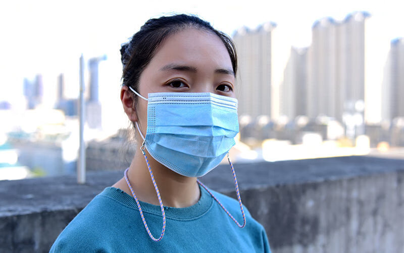 口罩挂绳挂脖口罩链眼镜链两用女挂脖链条儿童网红百搭时尚防丢绳棕