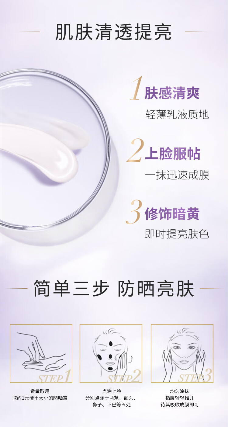 欧莱雅（LOREAL）多重防晒隔离露霜二合一 脸部遮瑕保湿美白军训防晒乳学生女士 小金管 7.5ml*4