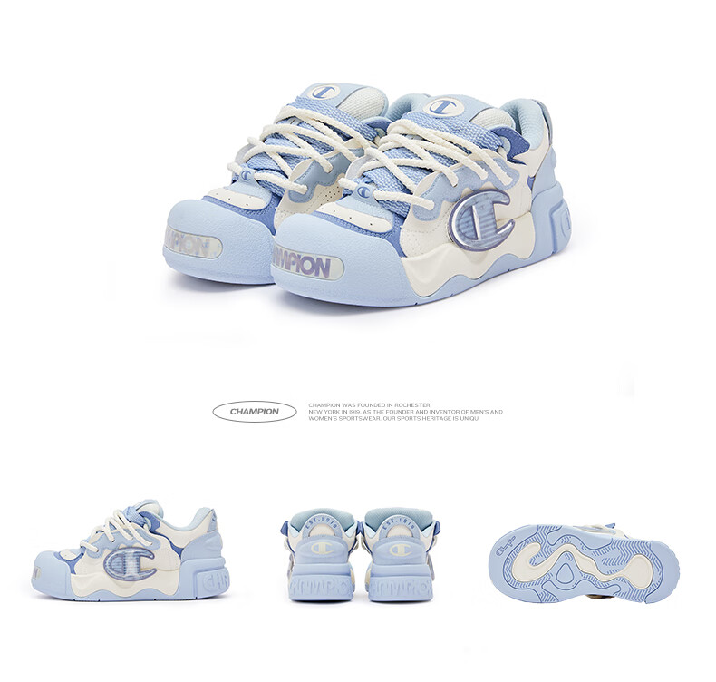 Champion American Champion Sneakers for Women And Men, Trendy Fashionable Thick-Soled Height-Increasing Casual Puffy Bread Shoes 24FWT03 28