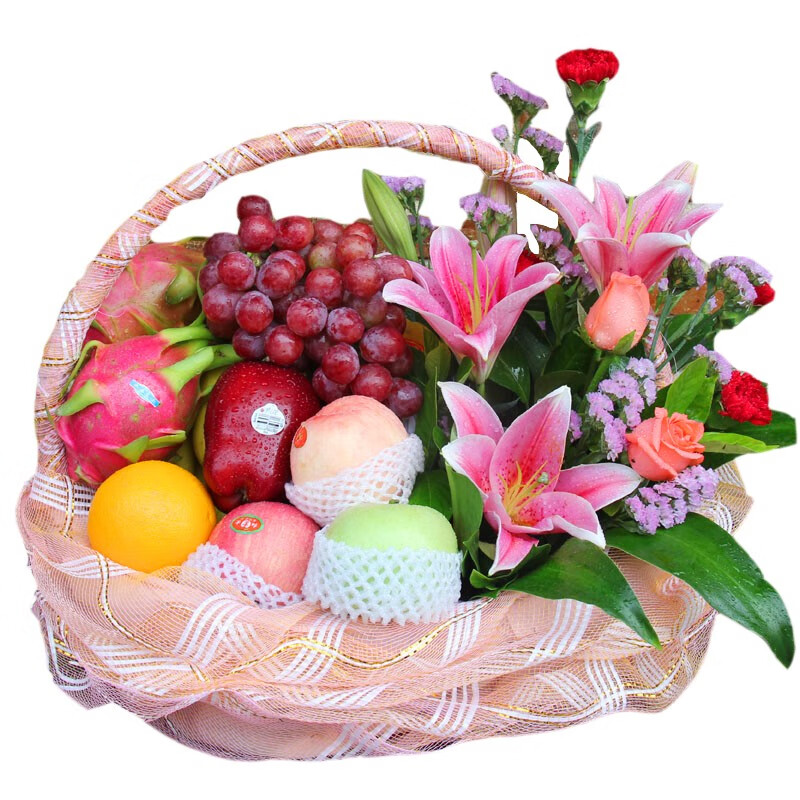新鲜水果篮送礼生日礼盒鲜花篮礼品探望病人配送同城速递北京上海合肥