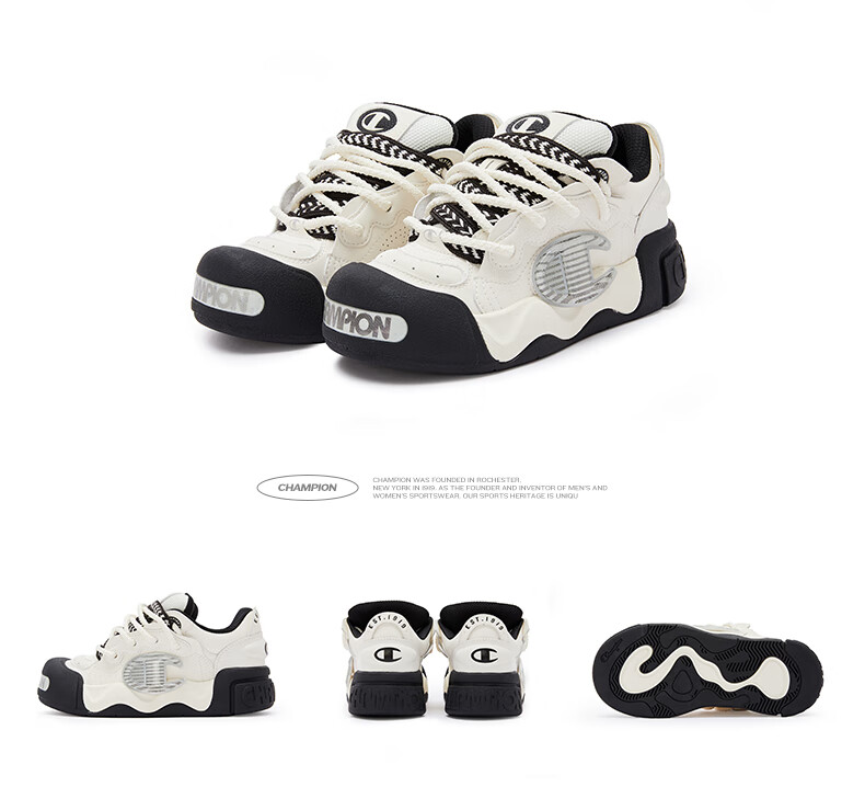 Champion American Champion Sneakers for Women And Men, Trendy Fashionable Thick-Soled Height-Increasing Casual Puffy Bread Shoes 24FWT03 24