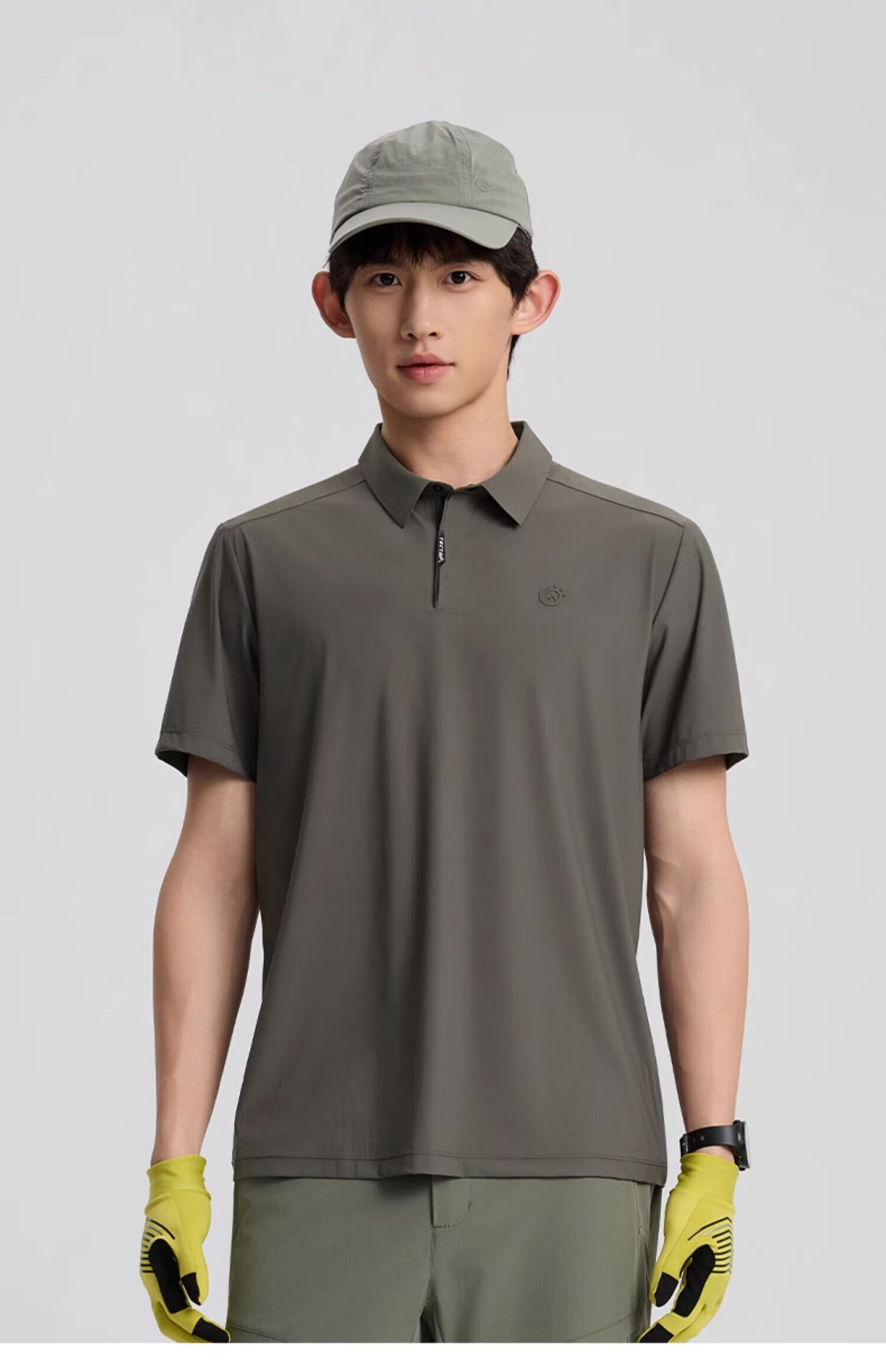 TECTOP Women's Dawn Gray Quick-Dry Short Sleeve Polo Shirt Summer Sun Protection Ice Silk Cooling S 50