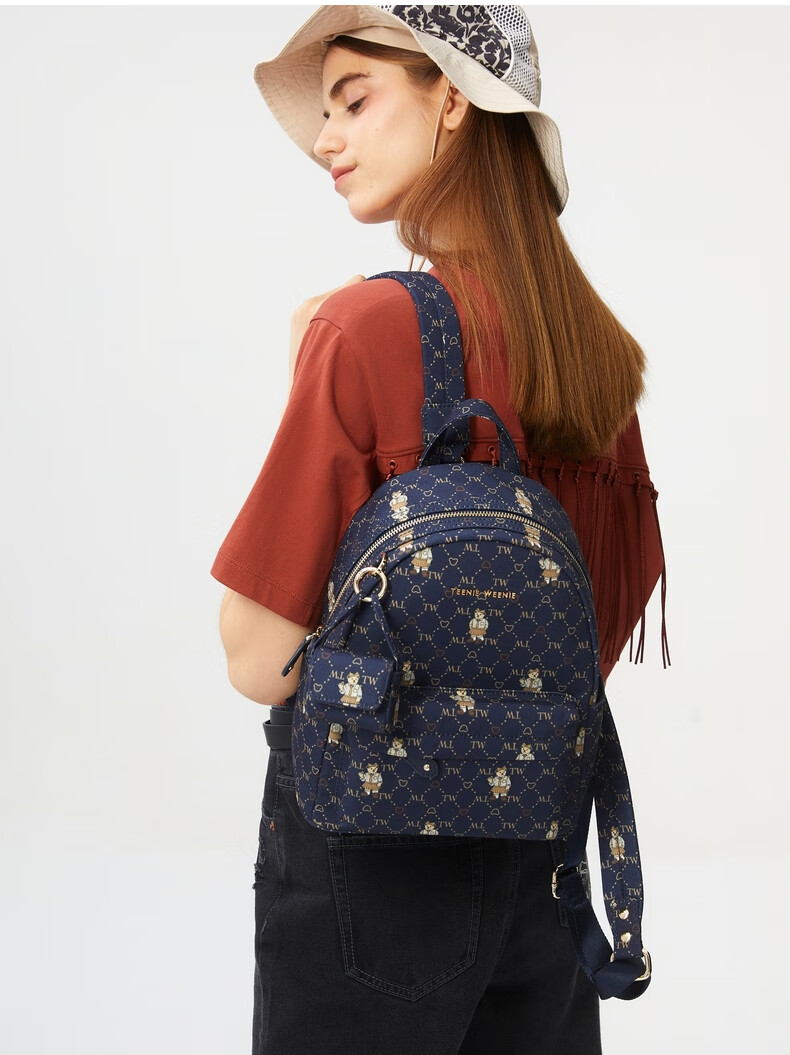 teenieweenie小熊卡通双肩包女2022秋冬新款女书包学生大容量包包