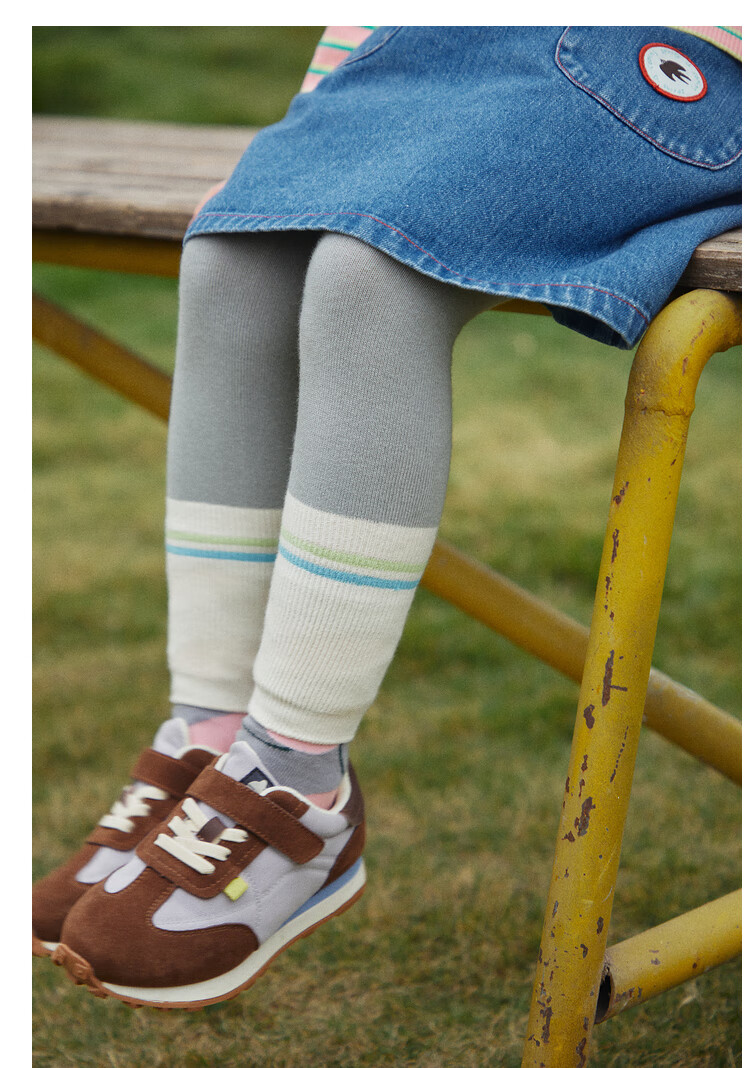 Papa Spring Children's Leggings Socks for Girls, High Elasticity Skin-Friendly Color-Block Versatile Stylish Trendy Outer Wear 8