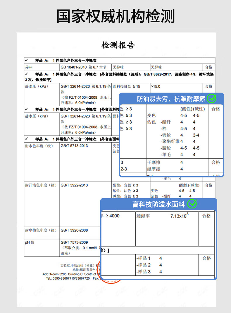 SHANSHAN杉杉【石墨烯内胆】夹三合一保暖连帽脱卸外套克男三防冲锋衣可脱卸连帽保暖三合一外套冬 皇家蓝 180详情图片5