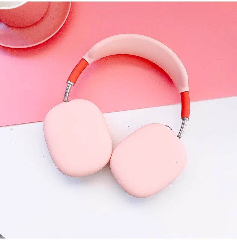 PENGGU Earphone Protective Case for Apple AirPods Max, Silicone Ear Tips, Headband Rubber Protection, Anti-Scratch Wear-Resistant Soft Cover, Silver Gray 8