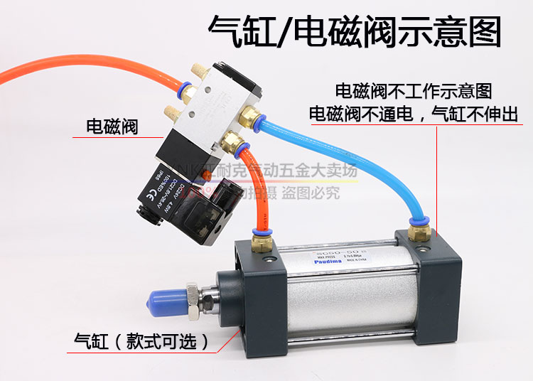 宾毅气动电磁阀4v210-08二位五通220v气缸控制向阀24v气阀4v410-15.